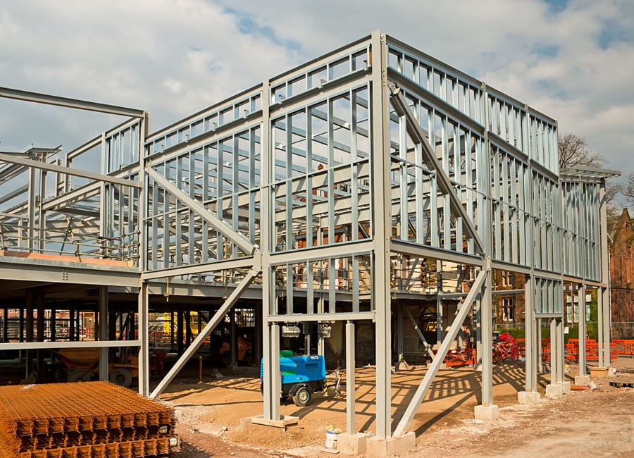 Building frame under construction - commercial development Tucson