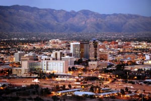 Skyline of Tucson, overlooking commercial real estate